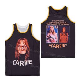 Men Blank Basketball Film CARRIE Movie Jersey 1976 Vintage 76 Hip Hop For Sport Fans Pure Cotton Embroidery HipHop Uniform Breathable Team Black Colour High Quality