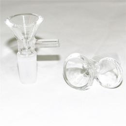 Smoking Accessories Thick Glass Bowl Dry Herb Oil Burner Bowls With Handle 3 Types 14mm 18mm male glass carb caps
