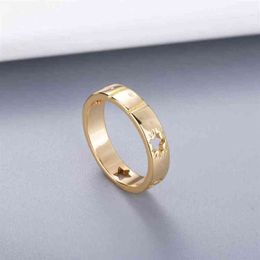 Style Simple Couple Ring Personality gold silver plated with Star Jewellery Supply285J
