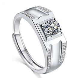 Moissanite Men's Ring 925 Silver Beautiful Firecolour Diamond Substitute Luxury Wedding Rings for Couples Luxury Jewellery