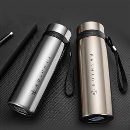 650ml/1100ml Large Capacity Thermos Mug With Filter Stainless Steel Sports Insulated Vacuum Flask Portable Tumbler Bottle 220423