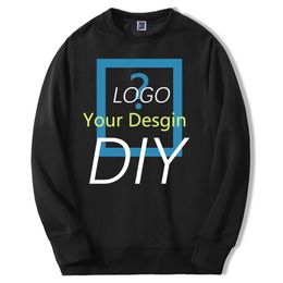 Custom Your Design Print Your Pic DIY Mens Customise Hoodies Sweatshirt Pullovers Men's Oversize Drop Streetwear 220816