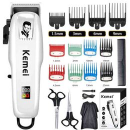 Kemei Elektrische Tondeuse Snijden Maching Draadloze Trimmer Mannen Professionele Clipper Machine Oplaadbare Hair Cut Kapper 220624