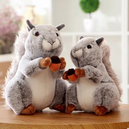 18cm/23cm/30cm Kawaii Simulation Squirrel Plush Toy With A Big Bushy Tail Squirrels Dolls Stuffed Animal Plush Toys For Kids Girls Gift Birthday LA407