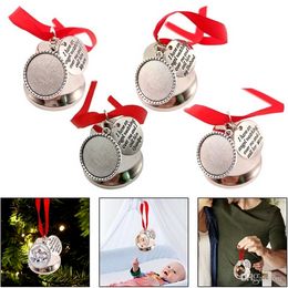 Christmas Tree Pendant Sublimation Love Bell Pendants Decor Car Figurines Miniatures Wind Chimes Pendant P0826