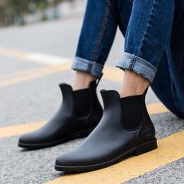 Chelsea Boots Men Rain Boots Low Gumboots Warm Male Low Bot Water Shoes Men Slip Bot Galoshes Fishing Boots Wellies