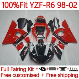 OEM Body For YAMAHA YZF R6 R 6 YZF600 600CC 98-02 Bodywork 7No.0 YZF 600 CC YZF-600 YZFR6 98 99 00 01 02 YZF-R6 1998 1999 2000 2001 2002 Injection Fairing Kit Factory Red