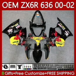 Injection Bodys For KAWASAKI NINJA ZX-636 ZX 6R 600 CC 6 R ZX636 ZX-600 00-02 Bodywork 133No.57 ZX 636 600CC ZX-6R ZX6R 00 01 02 ZX600 2000 2001 2002 Yellow red OEM Fairing