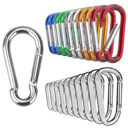 Keychains 10pcs Colourful Carabiner Keychain Alluminum D-ring Buckle Spring Snap Hook Clip Outdoor Camping Daily Use Fred22