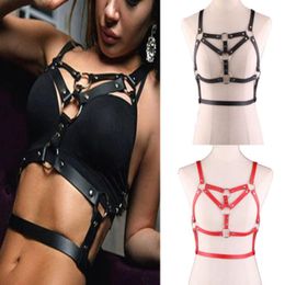 Belts Women Punk Leather Lingerie Harness Sexy Bra Garter Belt Body Bondage Cage Crop Top Suspenders Harajuku StrapsBelts