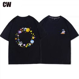 100% Cotton Summer Cartoon Astronaut Print T-Shirt Casual Cute All-Match Couple Clothes Hip Hop Harajuku Funny Short Sleeve Tops 220713