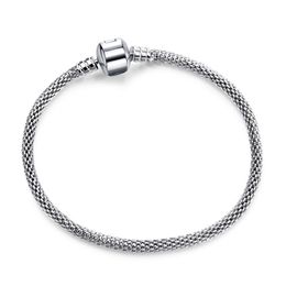 Adjustable Diameter 17-21cm Silver Colour Diy Snake Chain Fine Charm Bracelets For Women Jewellery Gifts 3mm