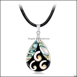 Pendant Necklaces Pendants Jewelry Wholesale European And American Fashionable Natural Abalone Shell Necklace Temperament Lady Clavicle Ch
