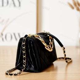 Top Tier Quality Designer 23cm Lambskin Quilted 3 Layers Flap Bags Women Real Leather Purses Classic Crossbody Shoulder Black Chain Bag Hangbag Clutch With Box