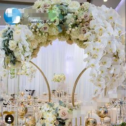 DIY Party Decoration Wedding Arch Gold Backdrop Stand Metal Frame 65CM 95CM 110CM Tall Flower Stands Large Centrepiece Table Decor