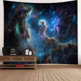 Tapestry Psychedelic Galaxy Starry Sky Tapestry Big Moon Universe Space Nebula