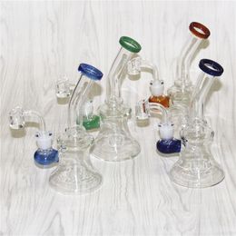 7.4" Glass Bong Water Pipes Bongs Heady Dab Rigs Bubbler Hookahs oil rig with slide bowls or 4mm quartz banger nails