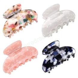 Women Semicircle Acetic Acid Hair Clips Clamps Medium Size Floral Pattern Ponytail Hairpins Europe Lady Headdress Scrunchies Bath Hair Claw Accessories