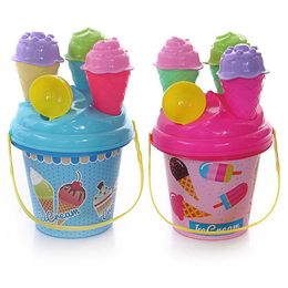 8Pcs Children Outdoor Beach Ice Cream Bucket Model Play Sand Sandpit Summer Beach play toys ABS Environmental Protect Material 220527