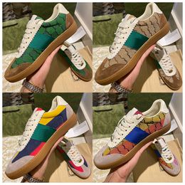 2022 the latest german training shoe women men casual shoes sneakers dirty shoes flat leather letters red and green stripes sneaker lace up size 35-45