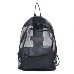 Transparent Clear Backpack Lightweight Mesh Backpack for Boys and Girls Light Weight Rucksack Travel Black School Bag