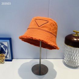 Designer Bucket Hats For Mens Sun Caps Orange Letter Embroidery Hat Tassels Triangle Cap Outdoor Women Fisherman Hat Luxury Brand Visor 2022