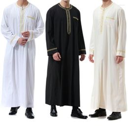 Ethnic Clothing Traditional Islamics Men Solid Colour Long Robe Muslims Saudi Arabia Pakistan Costumes Dress RobeEthnic EthnicEthnic