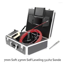 Cameras 7mm Soft Cable 23mm Pipe Drain Sewer Inspection Camera System 512hz Sonde Self Levelling Balance Video Endoscope Borescope