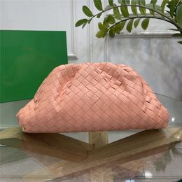 Designer Luxury Peach Intrecciato Woven Calfskin Leather The Pouch Clutch 98062 Shoulder Bag 7A Quality Size: 39*9*19cm