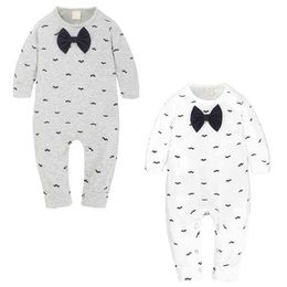 0-2Y Baby Boy Jumpsuit for Newborns Fashion Print Long Sleeve Rompers 2021 Autumn New Cotton Kids Clothes Girls Costumes G220510