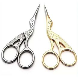 Stainless Steel Scissors Gold Stork Shape Hand Sharp Tailoring shears For Embroidery Sewing Craft Artist B0518325