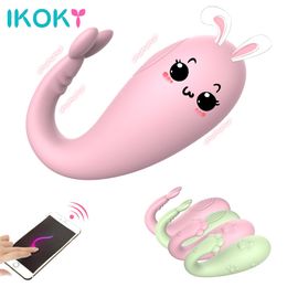 IKOKY 8 Frequency Monster Vibrator Adult Game APP Bluetooth G-spot Massage Silicone sexy Toys for Women Wireless Remote control Beauty Items