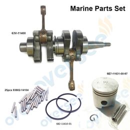 Marine Part Set Crankshaft Assy Bearing Pins Piston STD For Yamaha 2 Stroke 9.9HP 15HP Outboard Motor Parsun Hidea 63V-11400