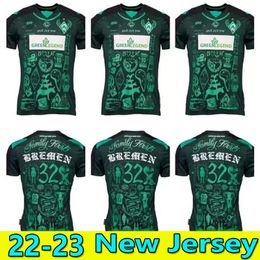 Soccer Jerseys Jersey 22 23 Werder Bremen Special Marvin Ducksch Leonardo Bittencourt Black Green How Deep Is Your Love Football Shirts