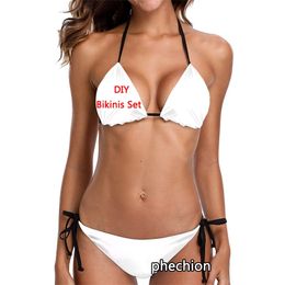 phechion Sexy Cute Bikinis Swimsuit DIY 3D Print Fashion Sandbeach Swimming Suit For Women Set A34 220704