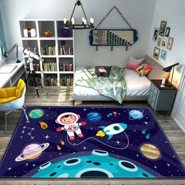 Tapetes de carpetas espacial infantil quarto de carpete washble universo tapete planeta para crianças jogue jogo tapetes de bebê garoto de decoração de quarto fofo sem deslizamento