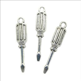 tibetan earrings UK - Lot 100pcs screwdriver Antique Tibetan Silver Charms Pendants for jewelry making Earring Necklace Bracelet Key chain accessories 3219k