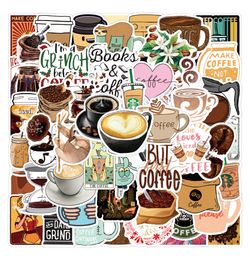 Pack of 50Pcs Wholesale Coffee Stickers No-Duplicate Waterproof For Luggage Skateboard Notebook Helmet Water Bottle Phone Car decals Kids Gifts