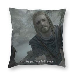 Pillow Case Hey You Youre Finally Awake Meme Cushion Cover Sofa Decoration Square Throw Pillow Case 40x40cm 220714