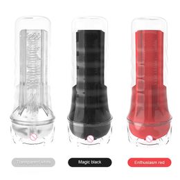 Transparent Silicone Male Masturbator Cup Soft Pussy Crystal Vagina Oral Sleeve Stroker Adult Goods Portable sexy Toys for Men