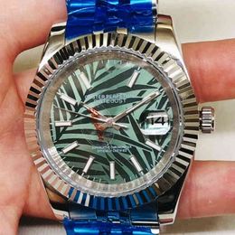Rolesx uxury watch Date Gmt Luxury Mens Mechanical Watch Automatic Log Tooth White Green Leaf Swiss es Brand Wristwatch