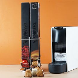 Rotatable 40 Cups Nespresso Capsule Holder Metal Coffee Iron Chrome Plating Stand Storage Shelves Rack 220509