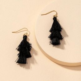 Dangle & Chandelier Simple Tiered Tassel Drop Earrings For Woman Summer Beach Fashion Femme Bohemian Jewellery GiftDangle