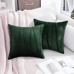 Inyahome Cushion Cover Velvet Decoration Pillows For Sofa Living Room Car Housse De Coussin 45*45 Decorative Pillows Nordic Home 220406