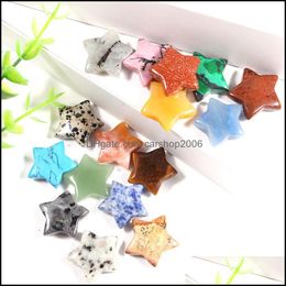 Stone Loose Beads Jewellery Natural Crystal 25Mm Star Ornaments Quartz Healing Crystals Energy Reiki Gem Making Accessorie Dh7O8