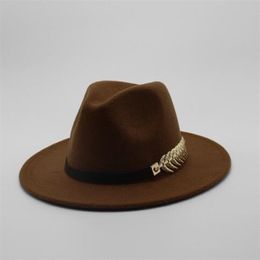 Special Felt Hat Men Fedora s with Belt Women Vintage Trilby Caps Wool Warm Jazz Chapeau Femme feutre Panaman hat 220513