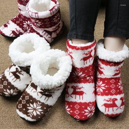 Women Socks & Hosiery Home Slippers Winter Floor Shoes Christmas Elk Indoor Warm Fur Slides Ladies Plush Pantoffels DamesSocks HosierySocks