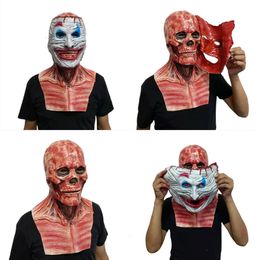 Party Masks Halloween Joker Jack Clown Scary Mask Adult Ghoulish Double Face Skin Latex Horror Skull Two Layer Ghostface Skeleton Decoration 230206