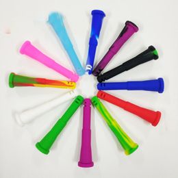 Colorful Silicone Downstems Tubes smoking accessories With 4 Cuts 102mm Length Silicon Downstem For Glass Water Bongs