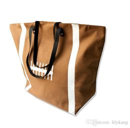 2022 baseball stitching bags 5 Colours 16.5x12.6x3.5inch mesh handle Shoulder Bag stitched print Tote HandBag Canvas Sport Travel Beach softball storage bags